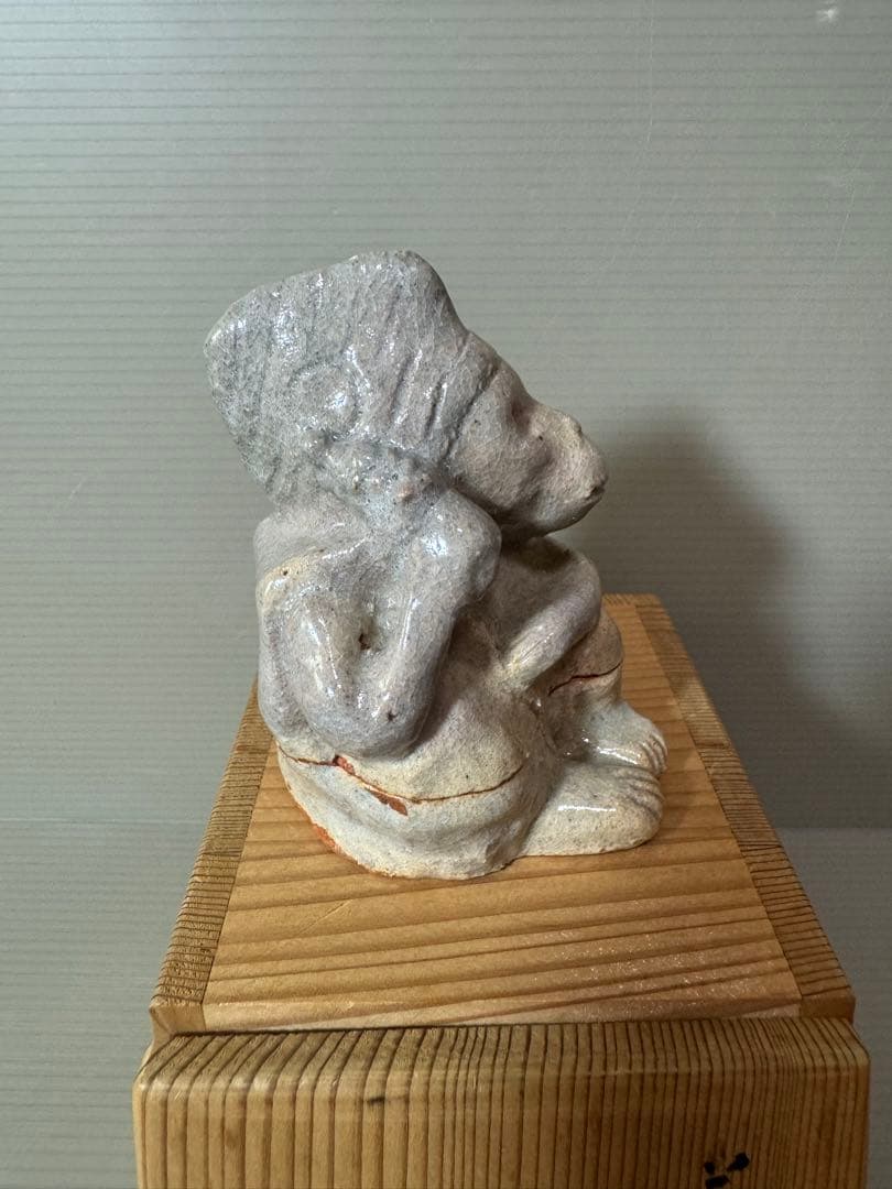 2756 萩焼　野坂康起作　猿舞　香合