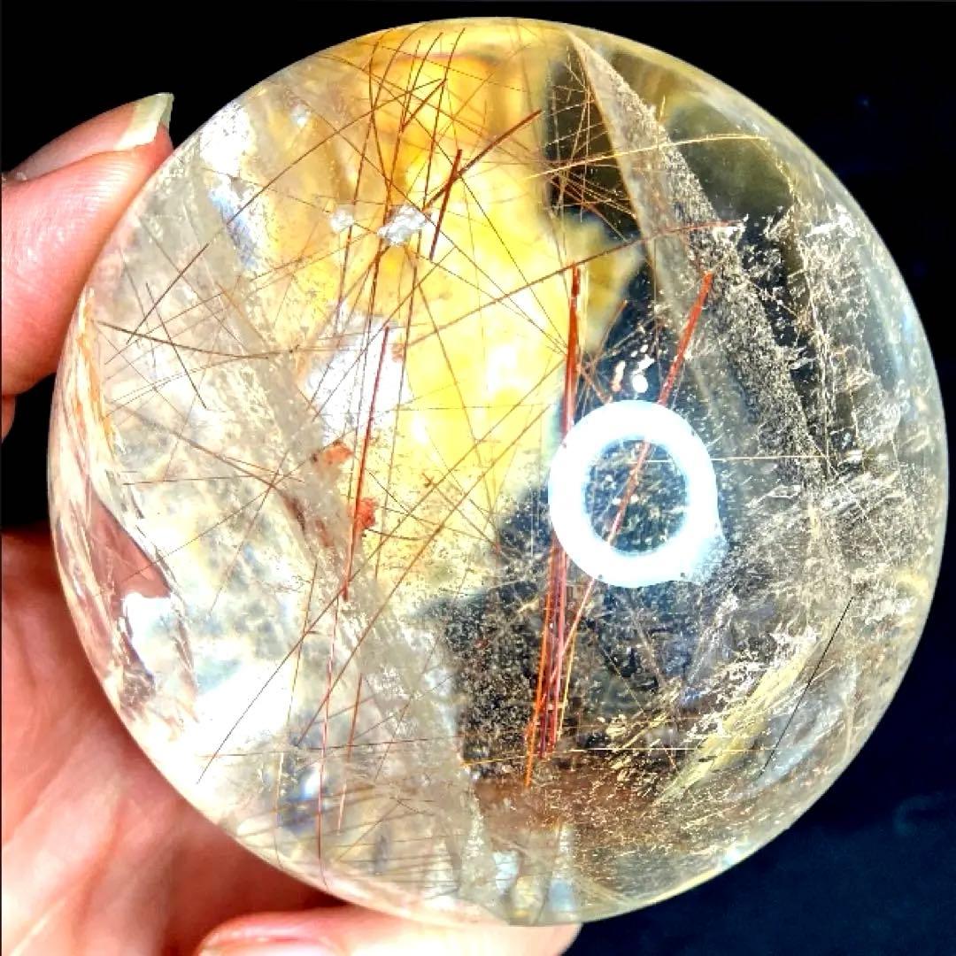 超特大　83mm ゴールドレッドブロンズルチルクォーツ　針水晶　パワーストーン