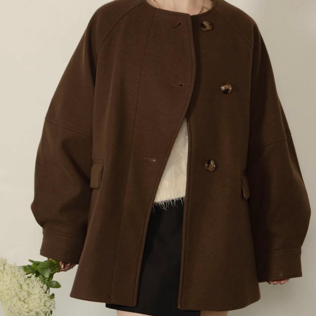 ウェーブデザインミドルコート hinari ブラウン おまけ付き