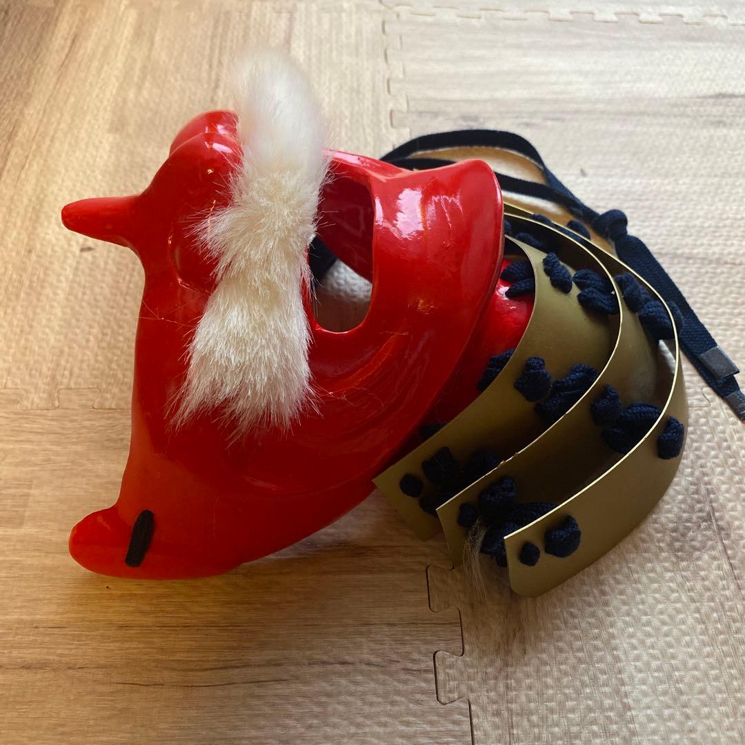 【着用可能】手作り面頬　武具　鎧兜　甲冑　等身大　半頬　ハンドメイド　軽量　お面