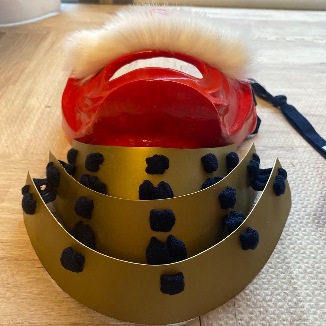 【着用可能】手作り面頬　武具　鎧兜　甲冑　等身大　半頬　ハンドメイド　軽量　お面