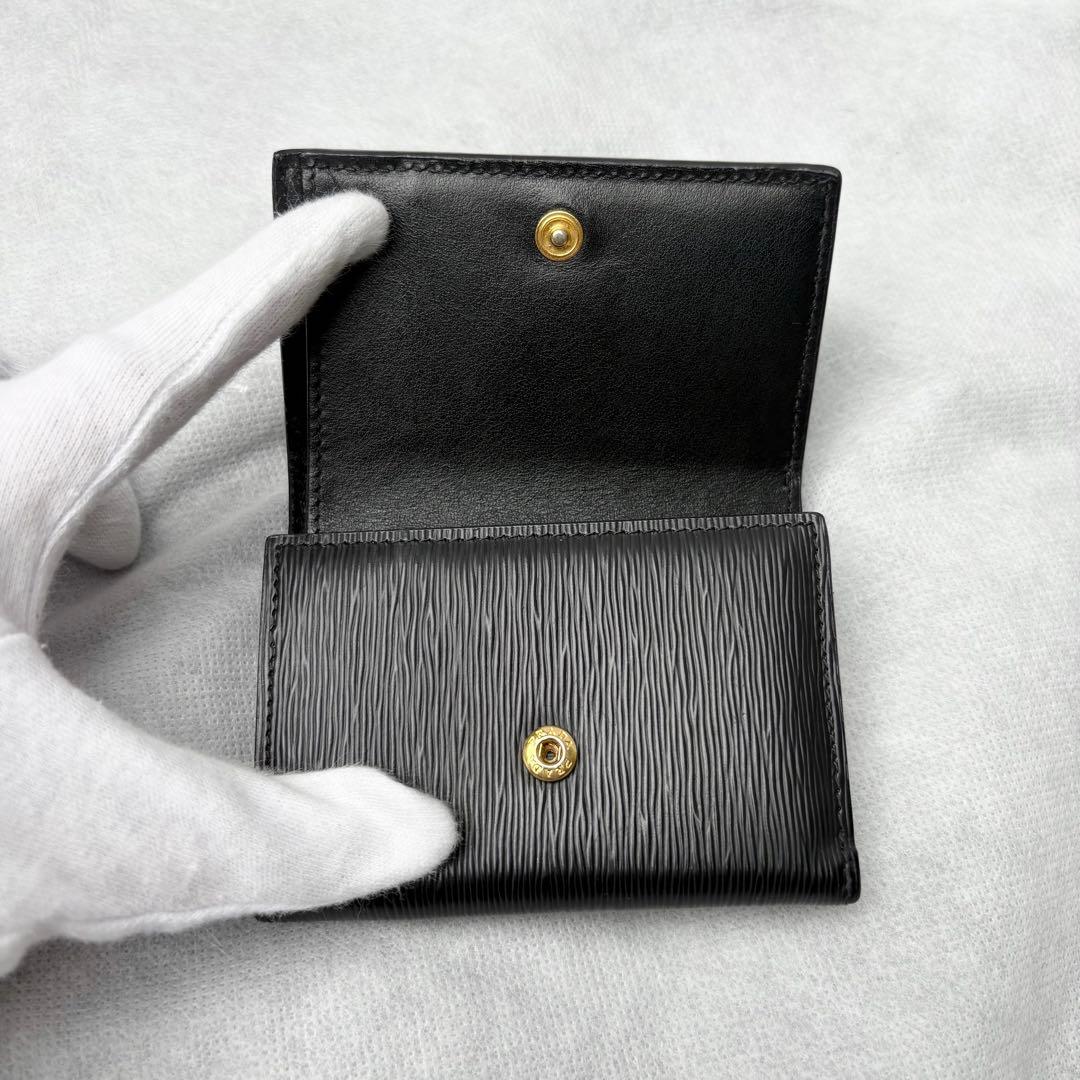 PRADA 三つ折り財布 トライアングルロゴ ヴィッテロムーブ レザー 三角ロゴ