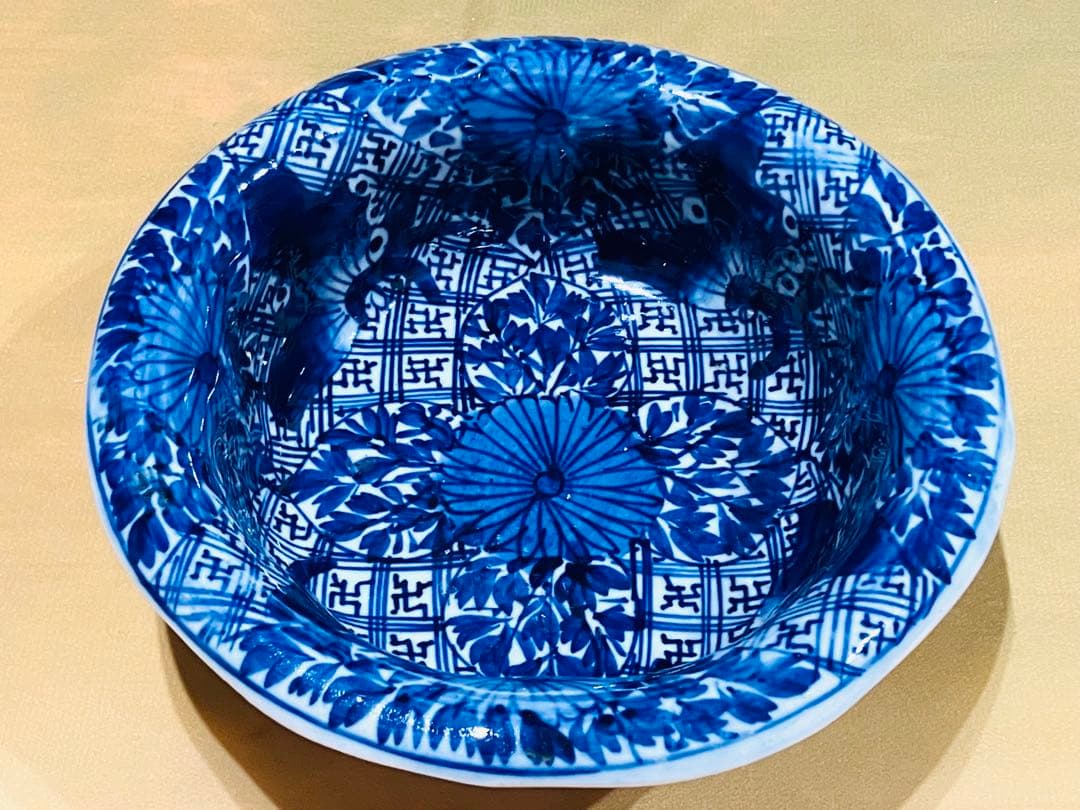 古伊万里 アンティーク 染付 三ツ揃 鉢 皿 時代物 蔵出し 骨董 ベロ藍