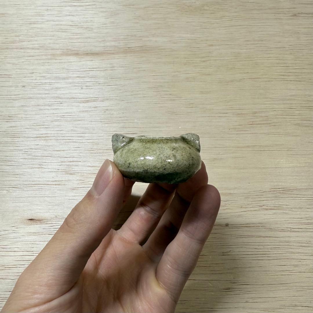 古瀬戸 水滴 灰釉 室町時代 茶入 茶道具 黄瀬戸 油揚手 古美術 骨董 民藝