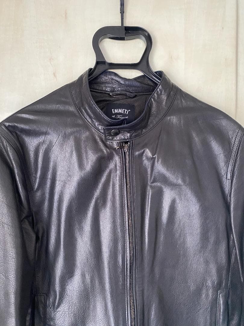 EMMETI JURI エンメティ 48 レザージャケット シングル ブラック