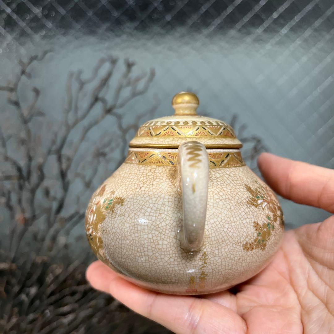 骨董　古薩摩　薩摩焼　精密絵付け　画作品　急須　茶器　湯呑み　各１客２種