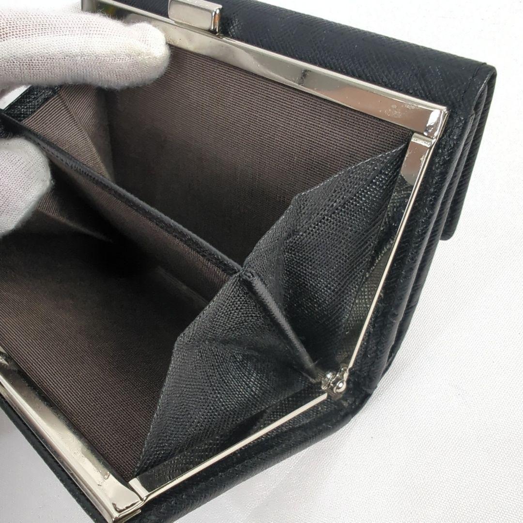 【美品】BURBERRY バーバリー がま口 チェック 二つ折り 財布