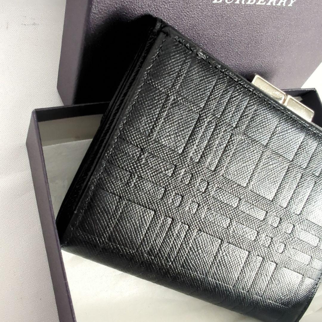 【美品】BURBERRY バーバリー がま口 チェック 二つ折り 財布