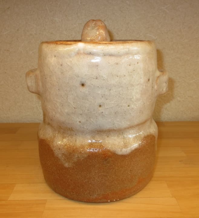 送料込【逢絢亭】茶道具 水指 瀬戸焼 志野水指 谷口史朗 共箱入