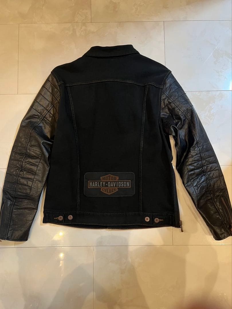 ハーレーダビットソン/デニムレザージャケット/メンズMサイズ