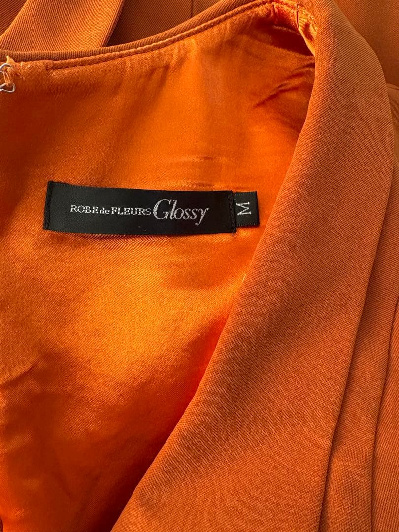 sugar オレンジ タイトドレス 【Glossy/グロッシー】襟付き