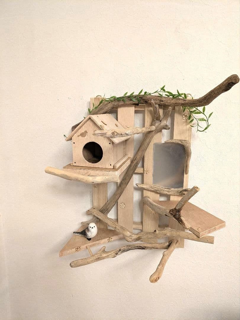 バードアスレチック　流木　壁掛け 止まり木 36バードトイ　バードジム