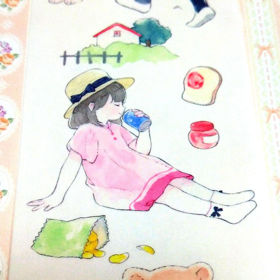 SALE✩のこり１✩W10＃森游会(和紙)幸目切り売り海外人物マステ女の子