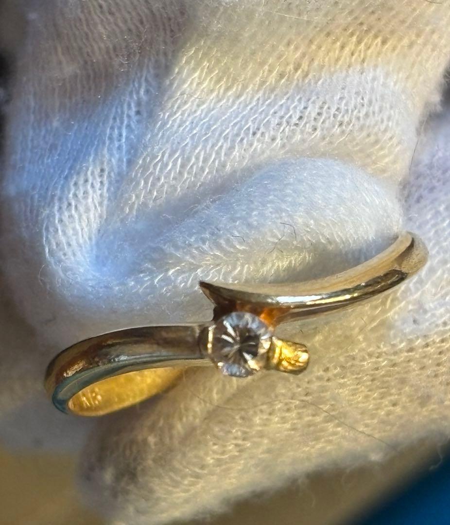 K18プチダイヤモンドリング　11号ぐらい