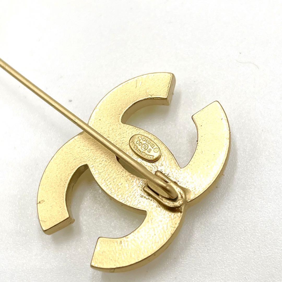 【美品】CHANEL ココマーク パール ピン ブローチ ゴールド 00S