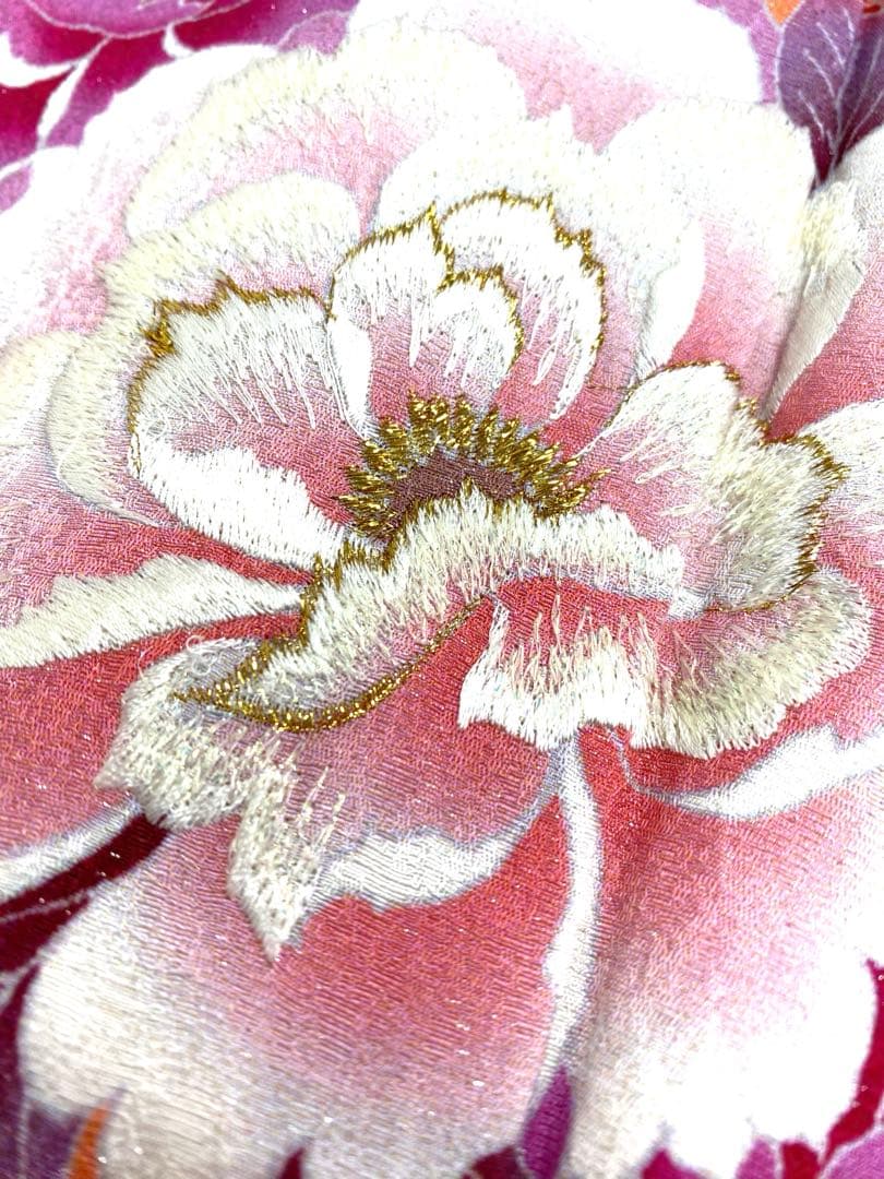 ブランド振袖 Angel Heart 銀通し 刺繍 身丈157cm 撥水加工済