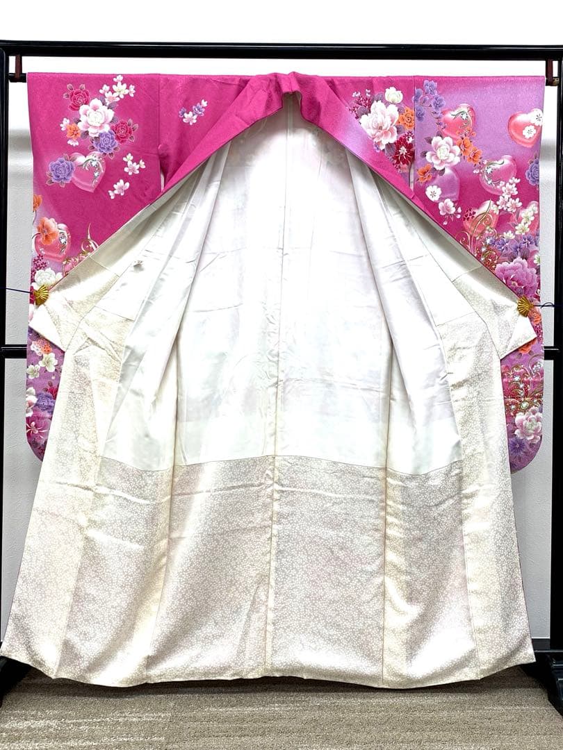 ブランド振袖 Angel Heart 銀通し 刺繍 身丈157cm 撥水加工済