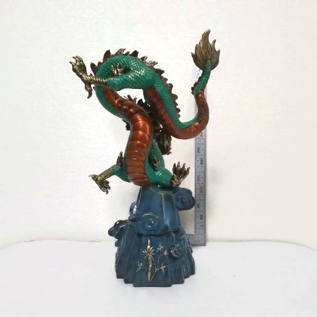 定価１９万　中国、工芸品　四季龍神　置物　風水　強運、豪運　金属　龍神　置物
