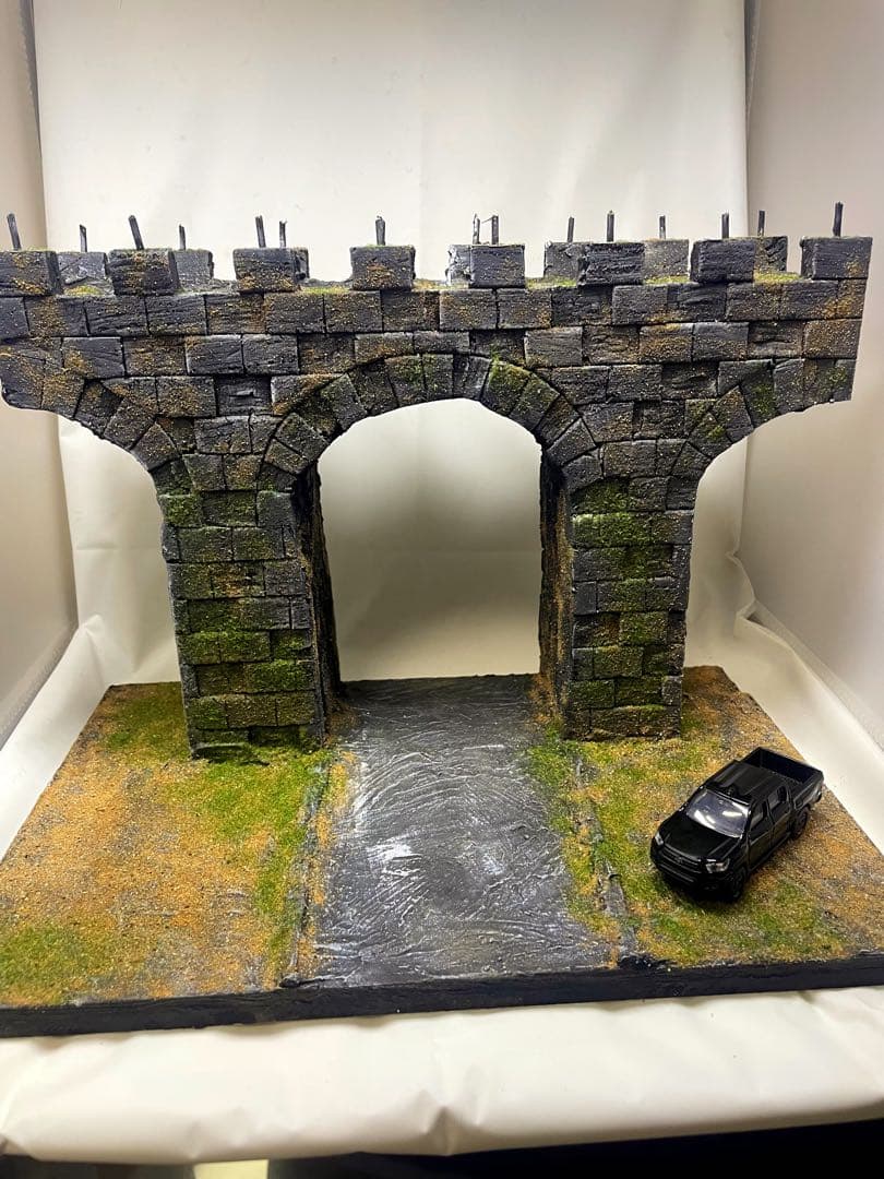 ジオラマベース　251205 アーチ型石造りの橋 模型 Diorama