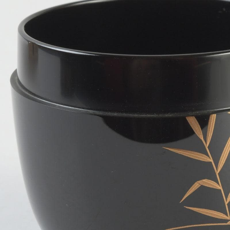 茶道具　 加賀蒔絵師　中村孝也作　川蝉蒔絵　中棗　共箱　V　9571