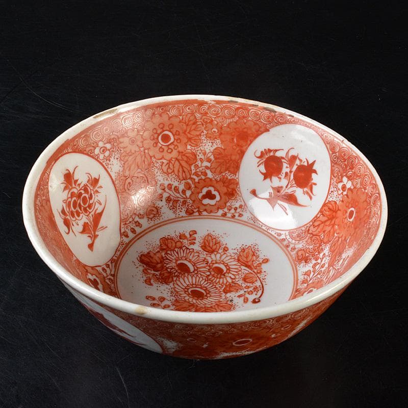 九谷焼　古九谷　宮本窯　赤絵　花文鉢　茶碗　C　R6510