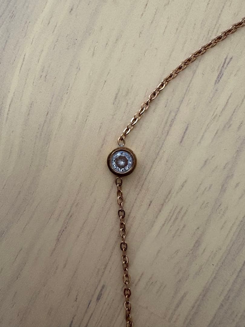 K18ゴールド アンクレット クリアストーン