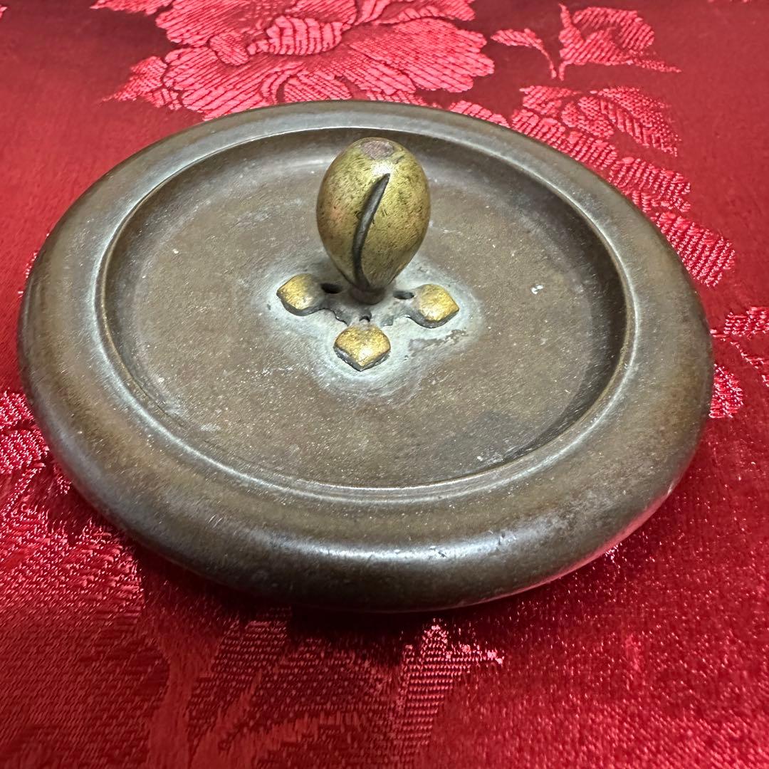 龍文堂 銅蓋サイズ9 cm内径7.7 cm 鉄瓶