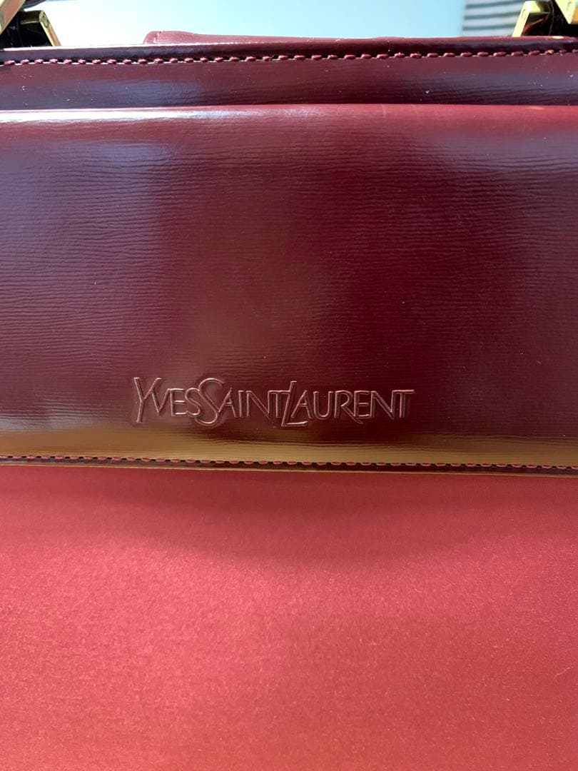 美品 イヴ サンローラン ヴィンテージ YSL バーガンディ レザー