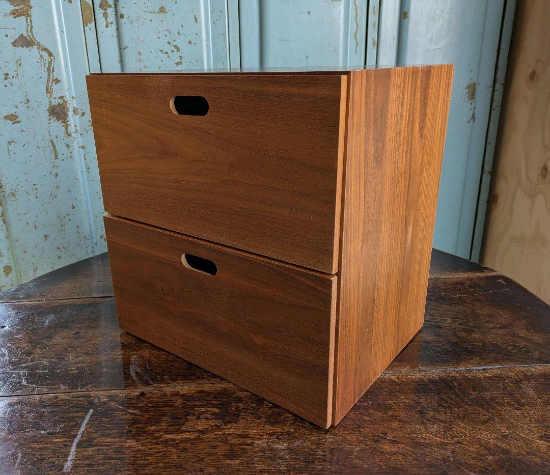 無印良品 スタッキングチェスト 引出し ウォールナット材　2段　棚