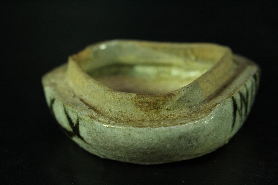 茶道具 古唐津 絵唐津 香合 時代物(K-XA861)