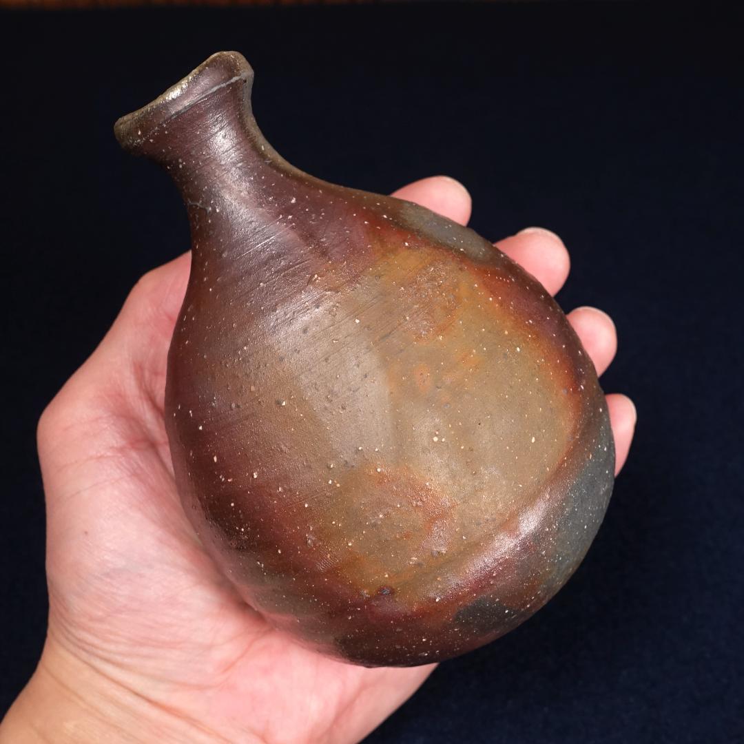 無形文化財 藤原楽山 備前徳利 共箱