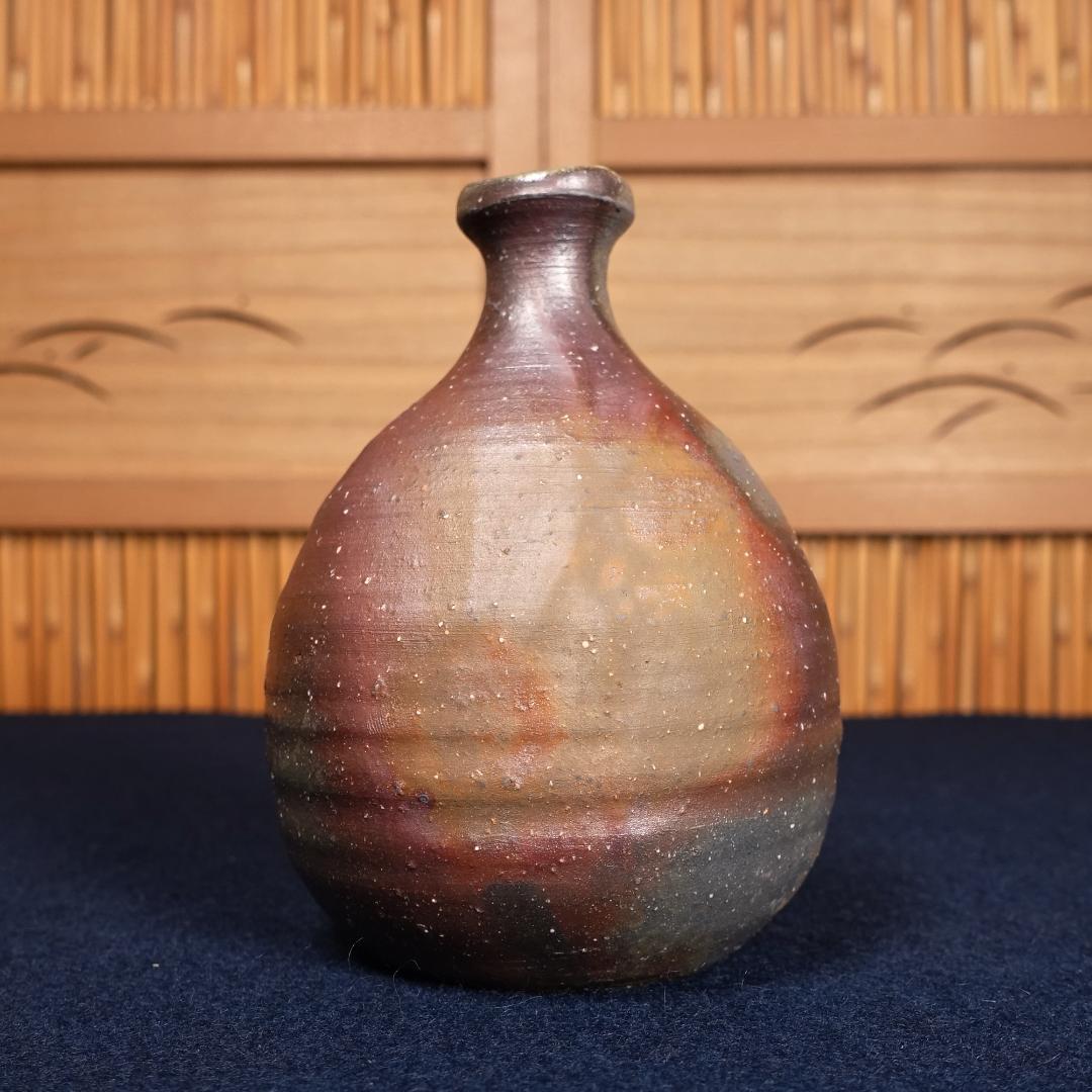 無形文化財 藤原楽山 備前徳利 共箱