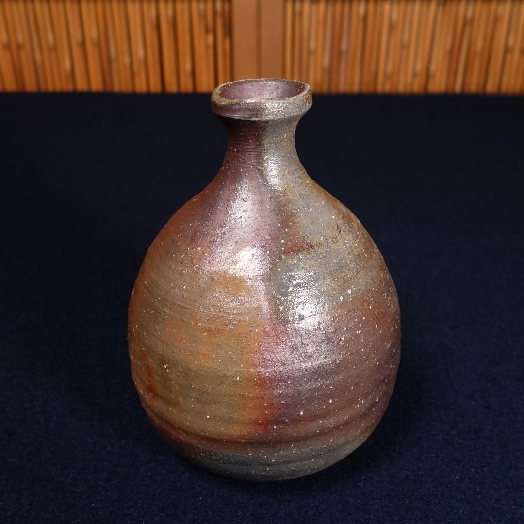 無形文化財 藤原楽山 備前徳利 共箱