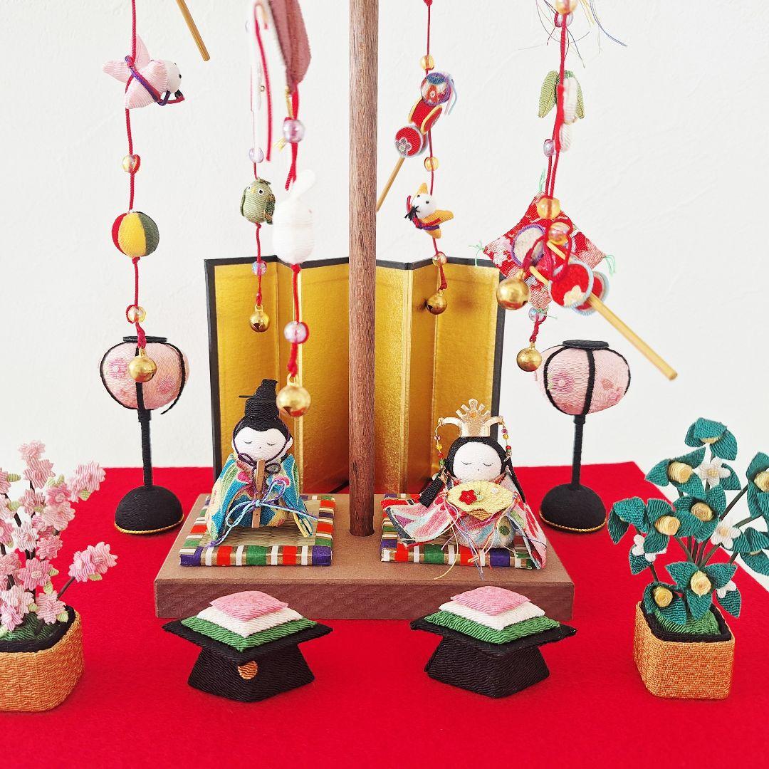 ◆美品◆龍虎堂◆卓上吊るし輪かざり◆わらべ雛◆ちりめん細工◆