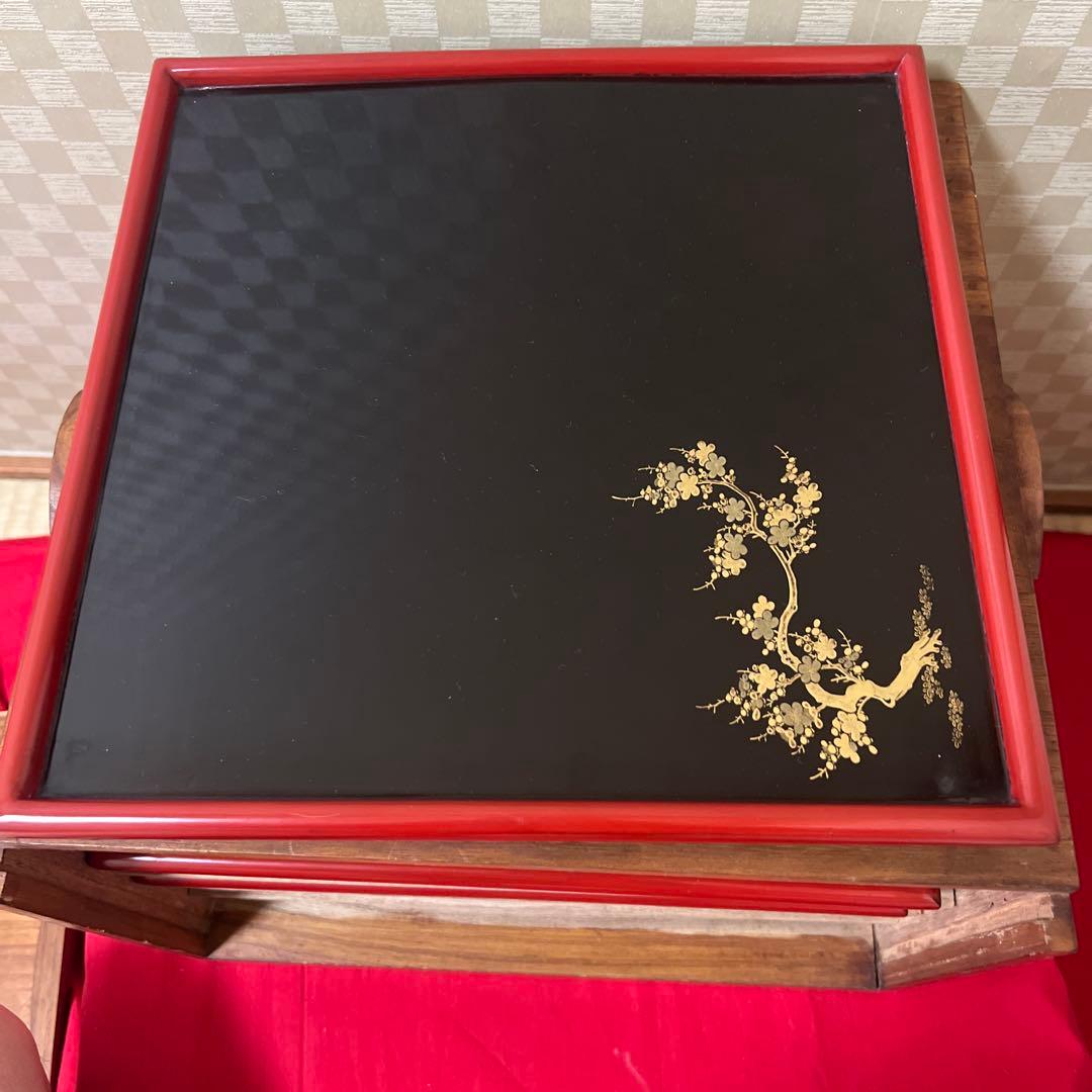 逸品！　レア！　東京美術倶楽部本郷家所蔵　蒔絵本塗お盆五客　時代保管箱