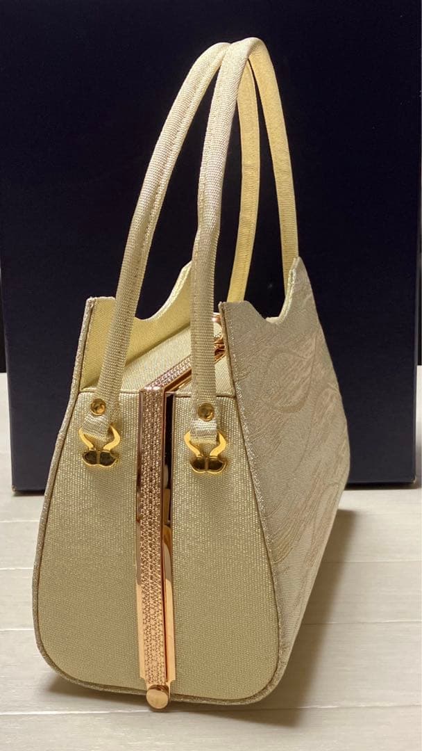 《未使用》和装バッグ　ハンドバッグ　帯地　ゴールド