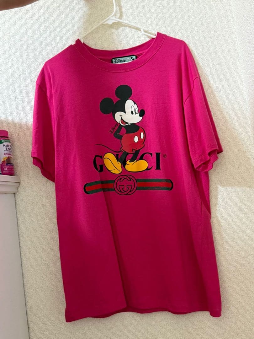 Disney x Gucci ミッキーマウス Tシャツ ピンク