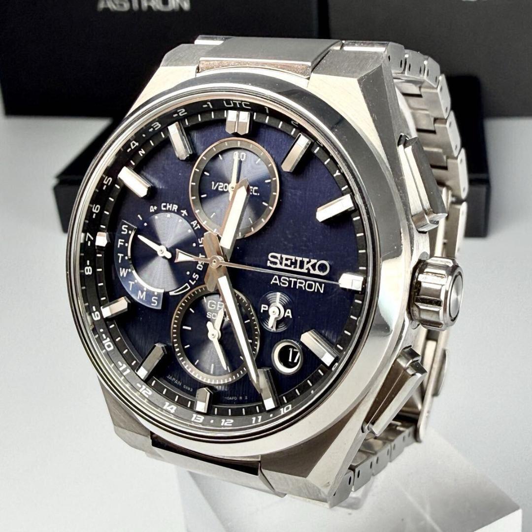 極美品 セイコー アストロン 腕時計 GPS ブルー文字盤 チタン JJ033