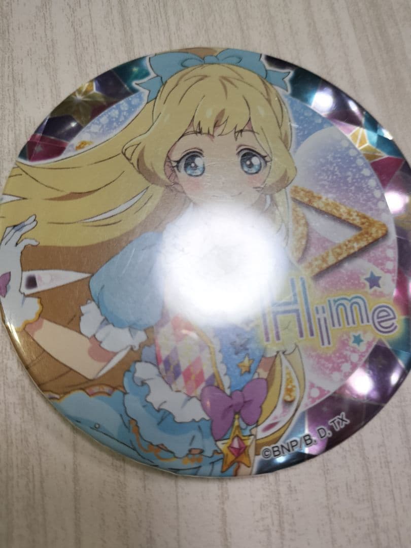 【傷あり】缶バッジ　白鳥ひめ　アイカツスターズ! 　グリッターガラポン　B賞