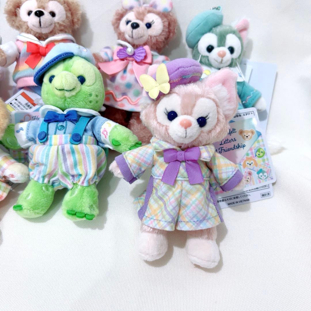 ダッフィー　ぬいぐるみバッジ全7点　ハートフェルトレターズオブフレンドシップ