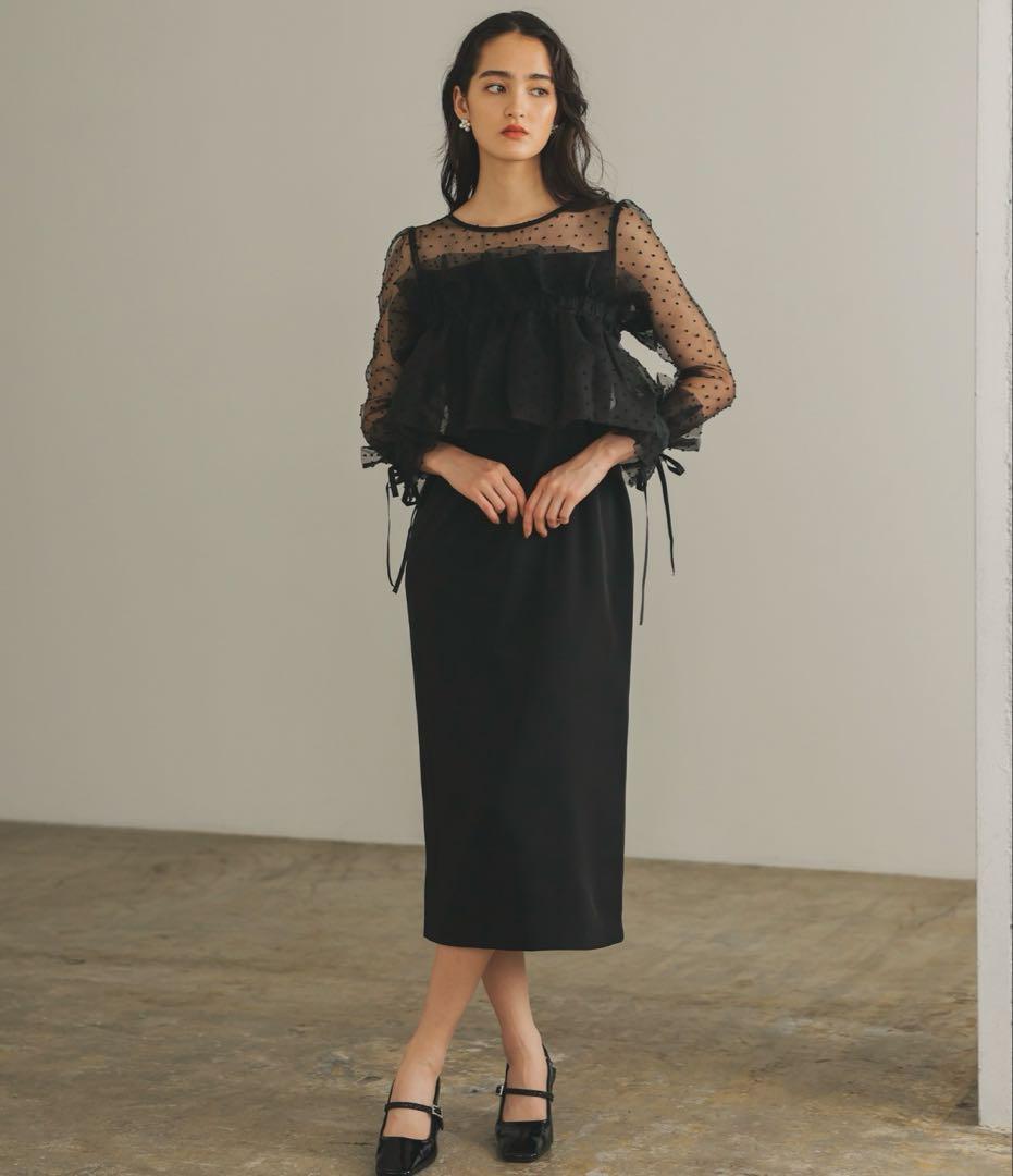 haremode メニーウェイラッフルケープドレス　オケージョン　結婚式　フリル