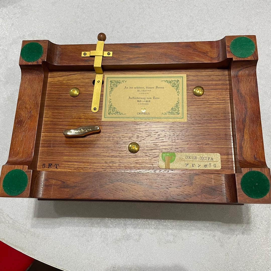 極美品 オルフェウス オルゴール 50弁 ステンドグラス ブビンガ