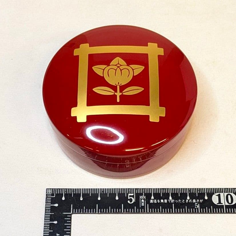 【フォロー割・新品】 切立香合　井桁に橘　内金　木製　朱塗り　2.8寸　日蓮宗