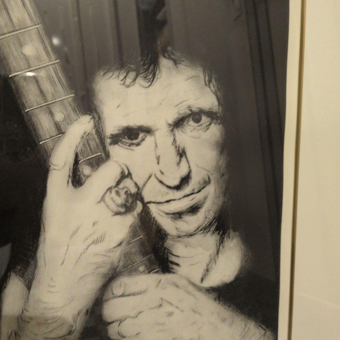 ローリングストーンズ リトグラフ サイン キースリチャーズ シルクスクリーン