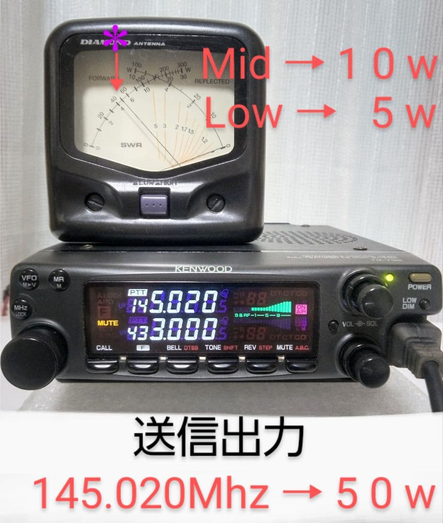 ケンウッド製　TM-732S (145・433Mhz) 50/35wハイパワー機