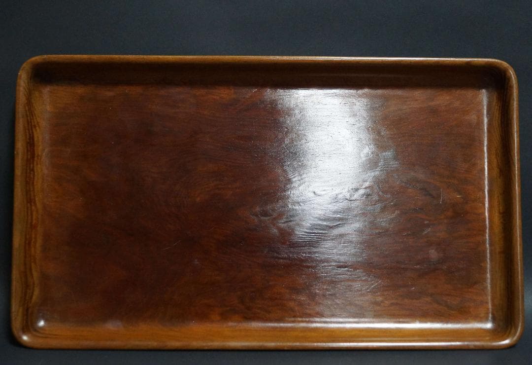 木製 肥松製 石谷作 盆 刳り貫き煎茶盆 長方盆 煎茶道具