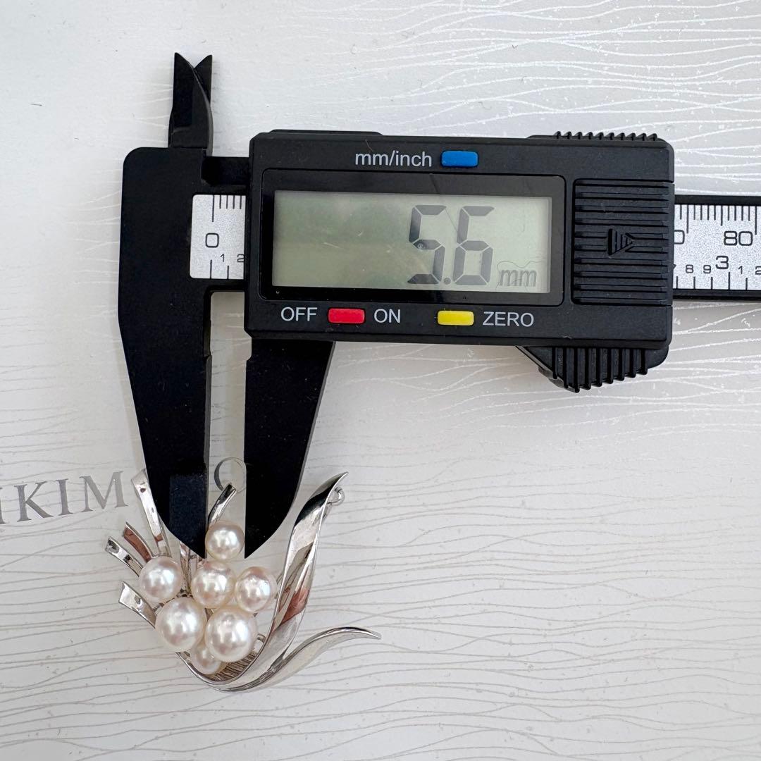 美品✨MIKIMOTO ブローチ あこや真珠 7珠 ブーケM刻印 シルバー