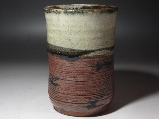 ★　濱田庄司　地釉流掛花生　味わい深い一品です★x395