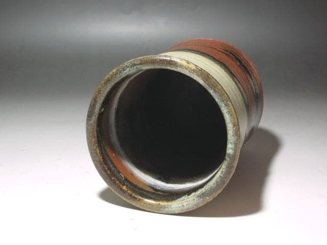 ★　濱田庄司　地釉流掛花生　味わい深い一品です★x395