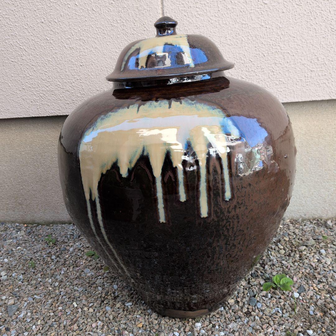 【小鹿田　らっきょう壺】隆